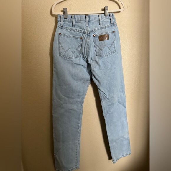 Vintage Y2K Wrangler Cowboy Cut Jeans Sz 27 Tall Light Wash‎ High Rise - Picture 9 of 10